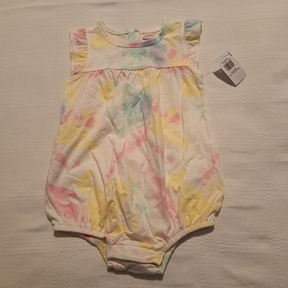 Old Navy girls pastel tye dyed romper 12-18 months